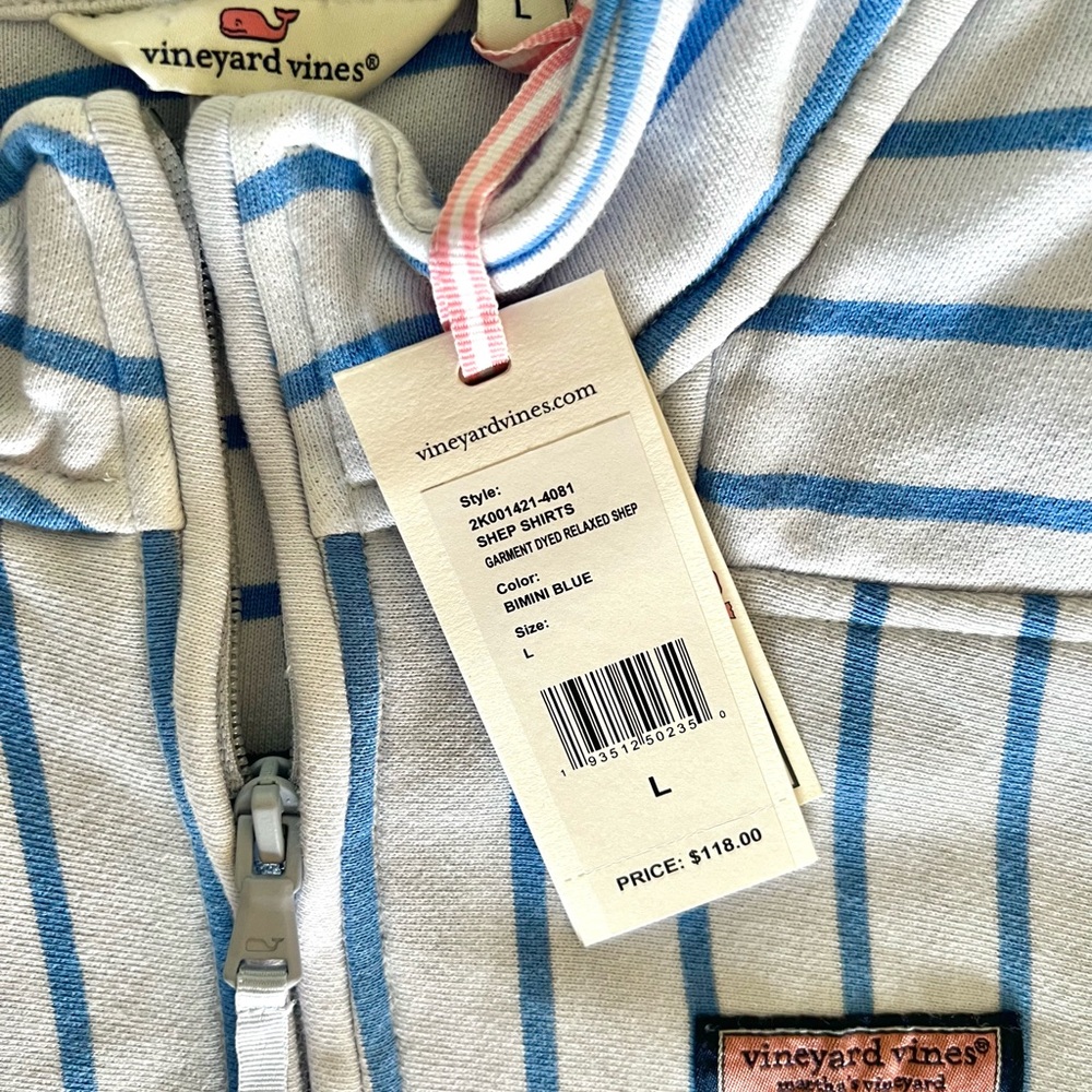 Vineyard Vine, quarter neck sweatshirt, never worn, brand new, regularly $118.